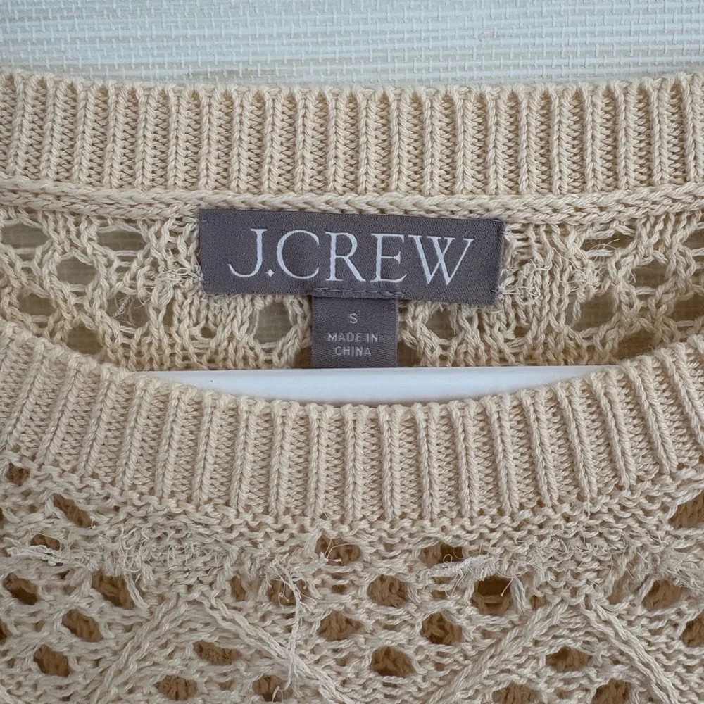 J. Crew Open-Knit Sweater in Light Cream - S